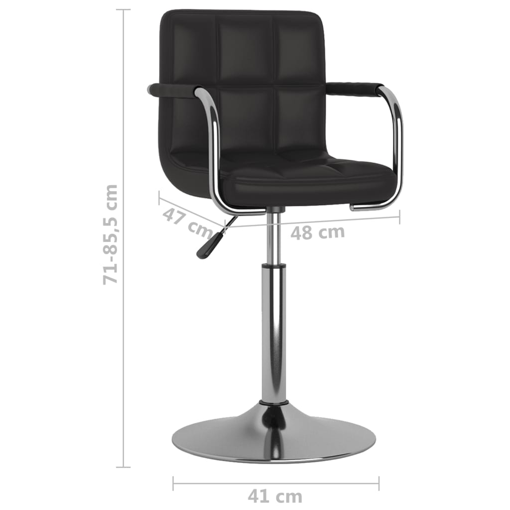 Eetkamerstoelen draaibaar 4 st kunstleer zwart