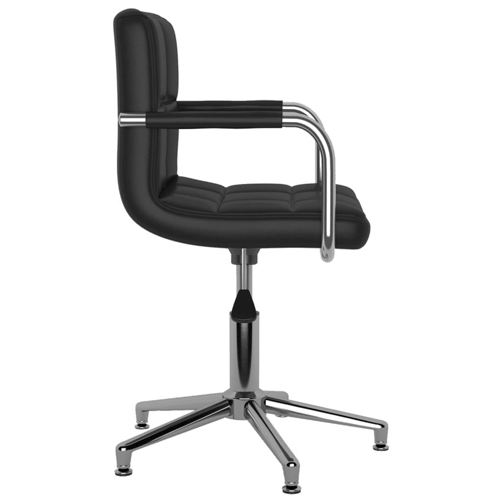 Eetkamerstoelen draaibaar 6 st kunstleer zwart