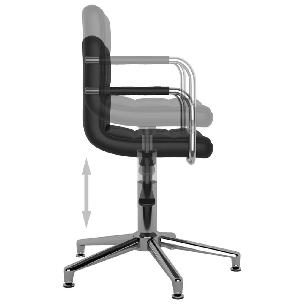 Eetkamerstoelen draaibaar 6 st kunstleer zwart