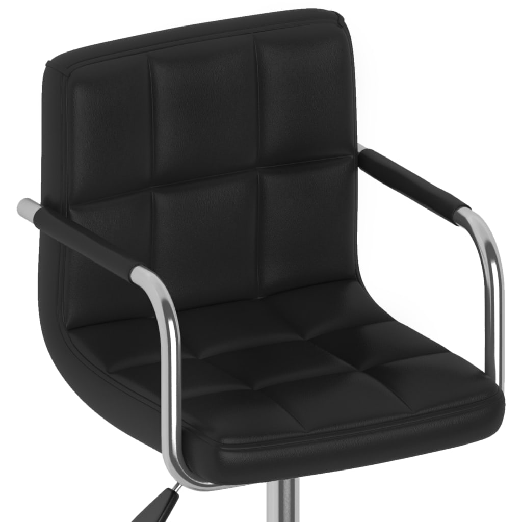 Eetkamerstoelen draaibaar 6 st kunstleer zwart