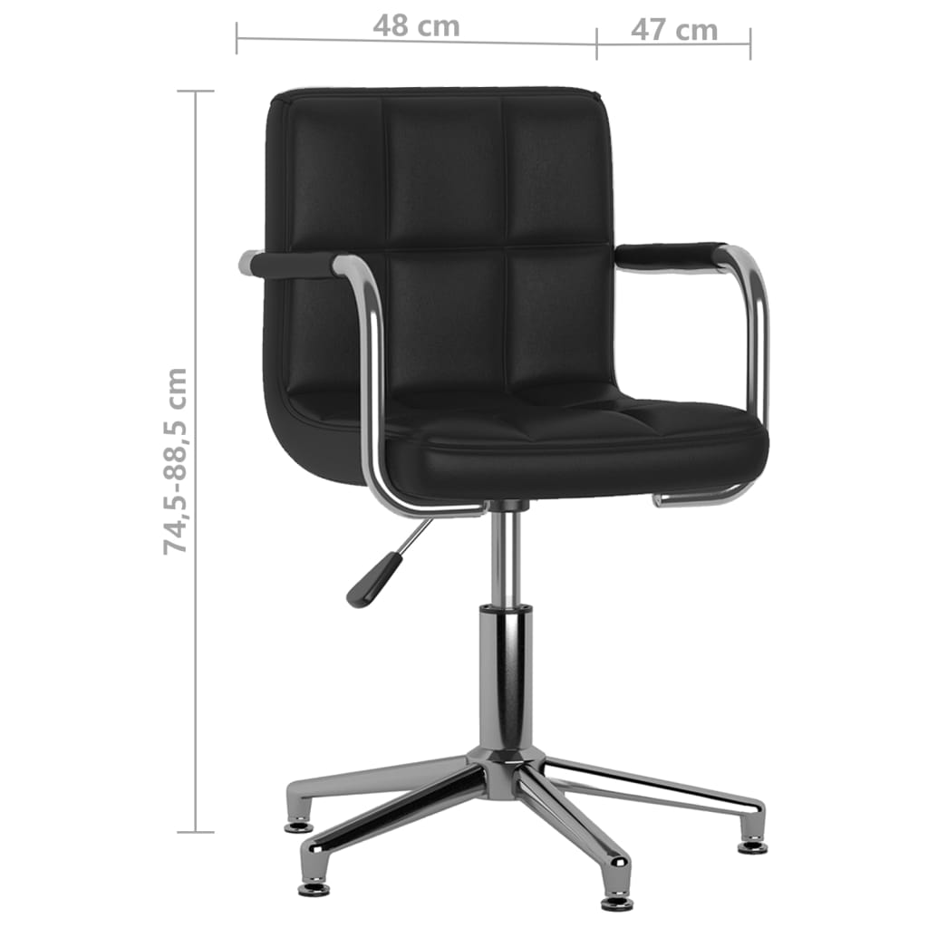 Eetkamerstoelen draaibaar 6 st kunstleer zwart
