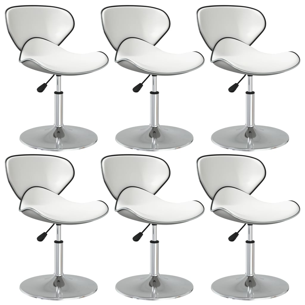 Eetkamerstoelen 6 st kunstleer wit