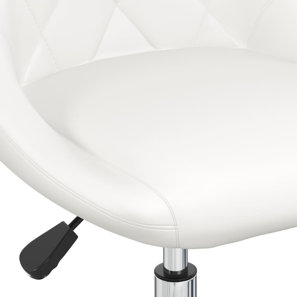 Eetkamerstoelen draaibaar 6 st kunstleer wit