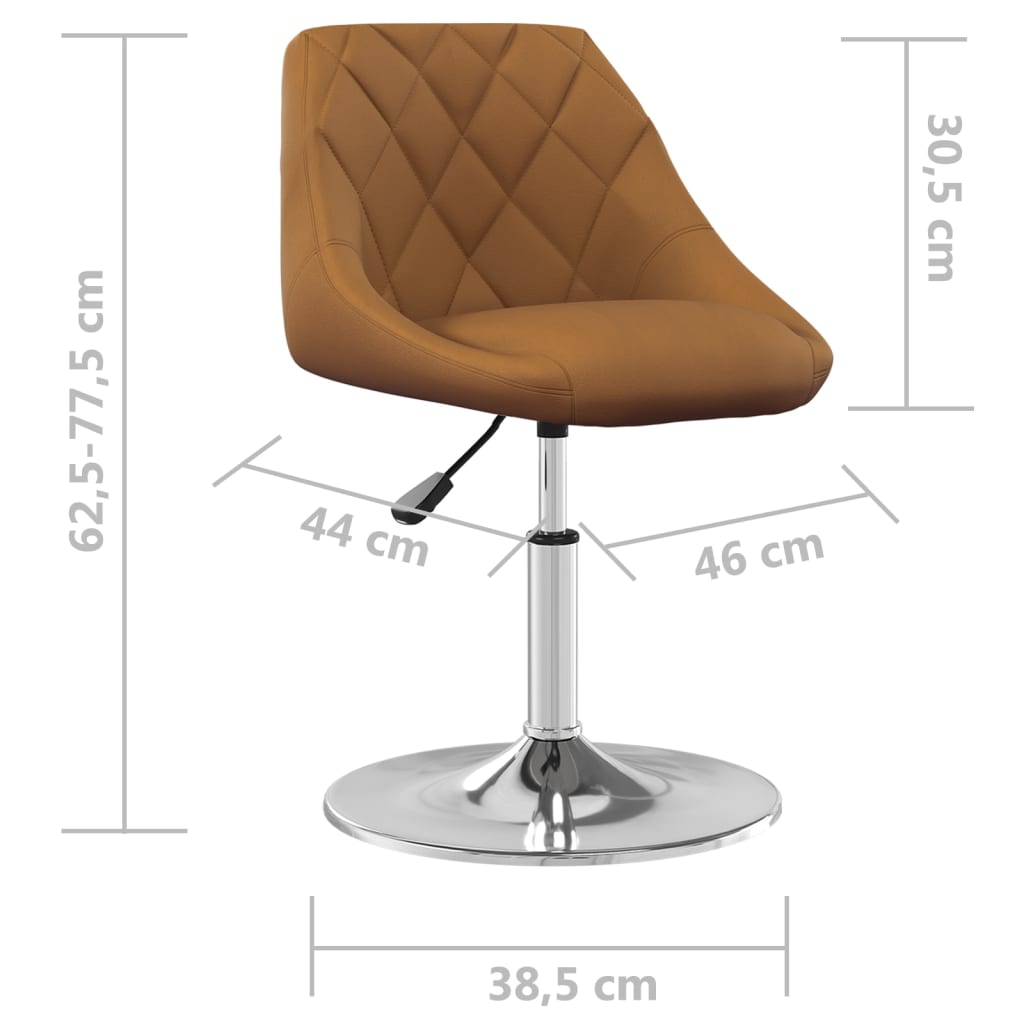 Eetkamerstoelen draaibaar 4 st fluweel bruin