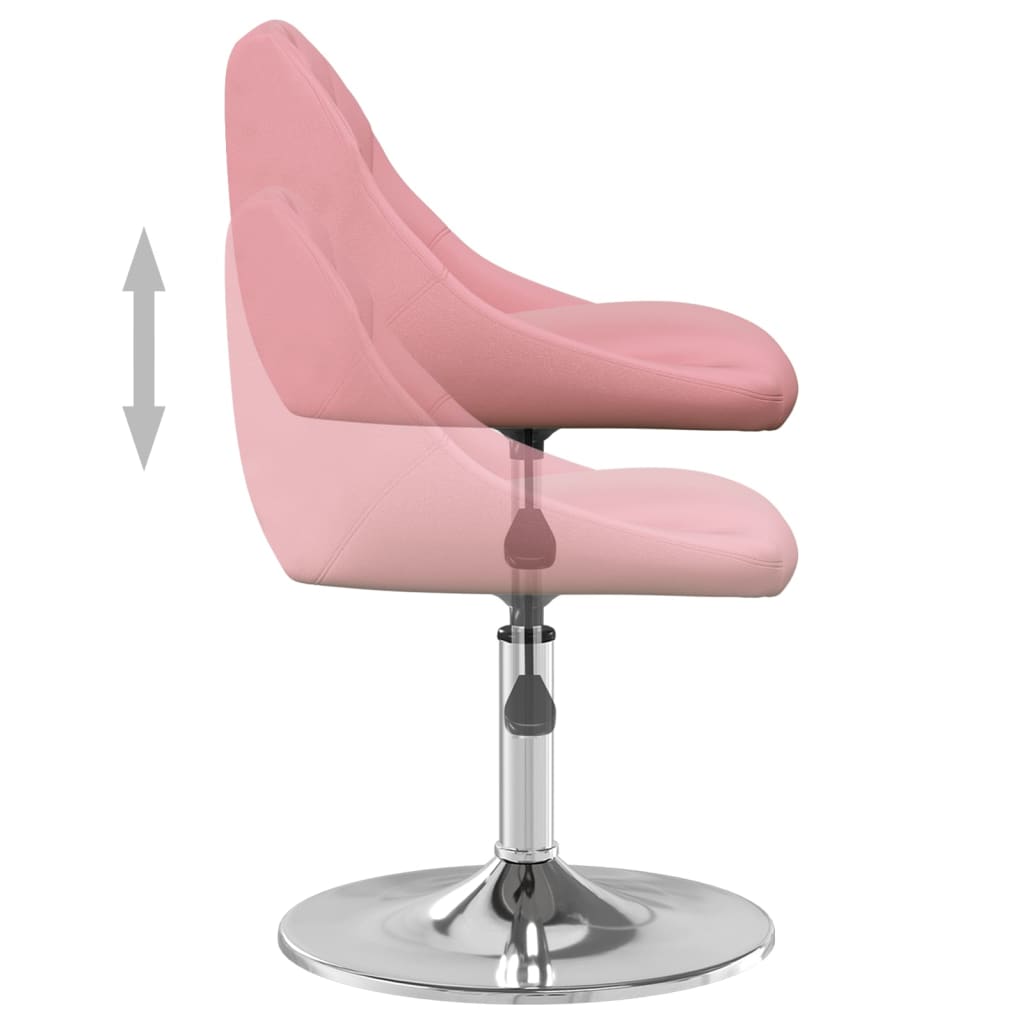 Eetkamerstoelen draaibaar 4 st fluweel roze
