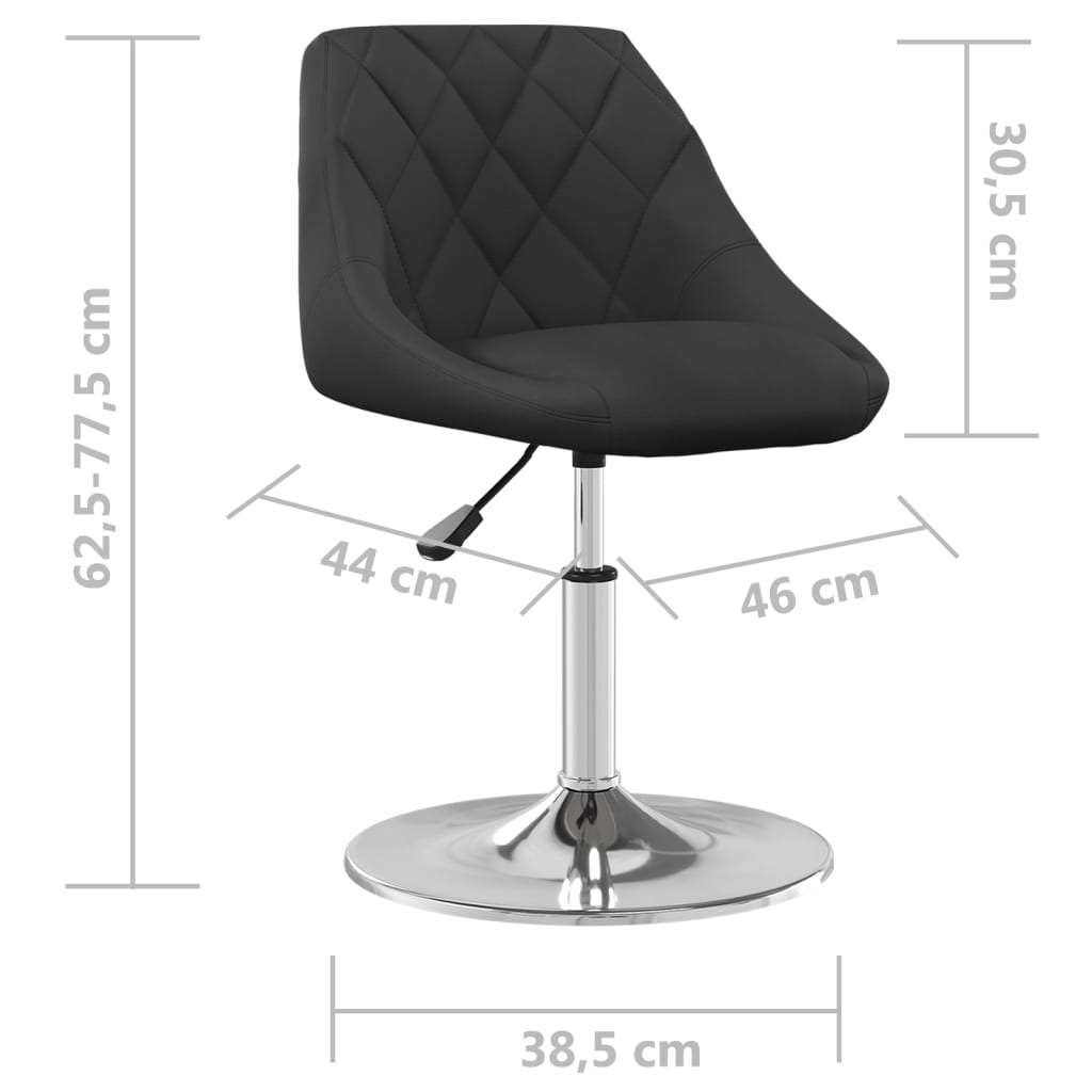Eetkamerstoelen 6 st draaibaar fluweel zwart