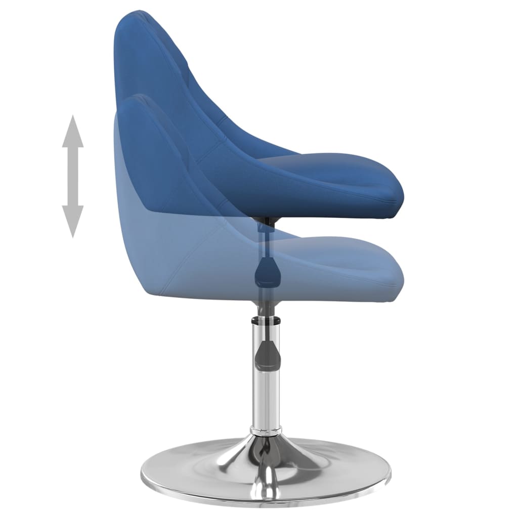 Eetkamerstoelen draaibaar 6 st fluweel blauw