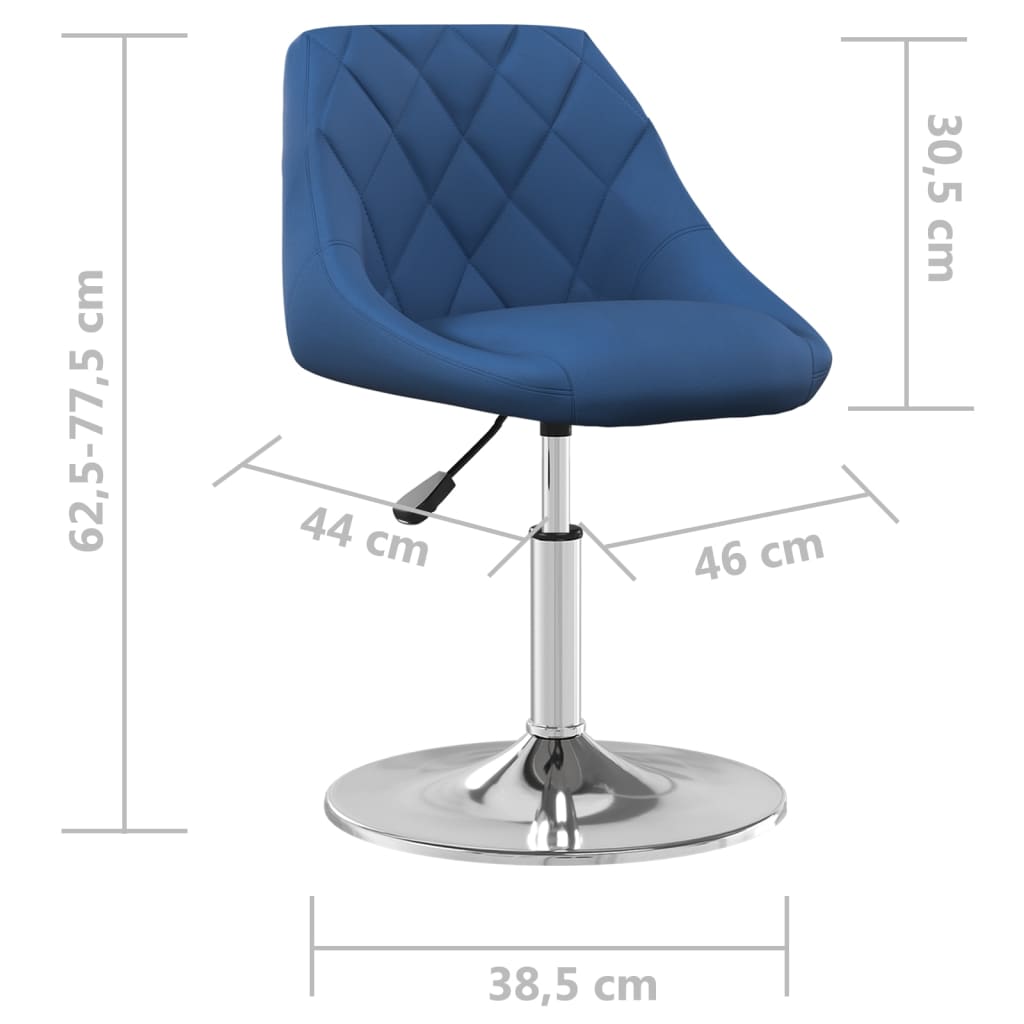 Eetkamerstoelen draaibaar 6 st fluweel blauw