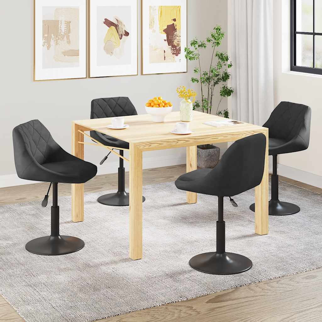 Eetkamerstoelen draaibaar 4 st fluweel zwart