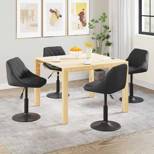 Eetkamerstoelen draaibaar 4 st fluweel zwart