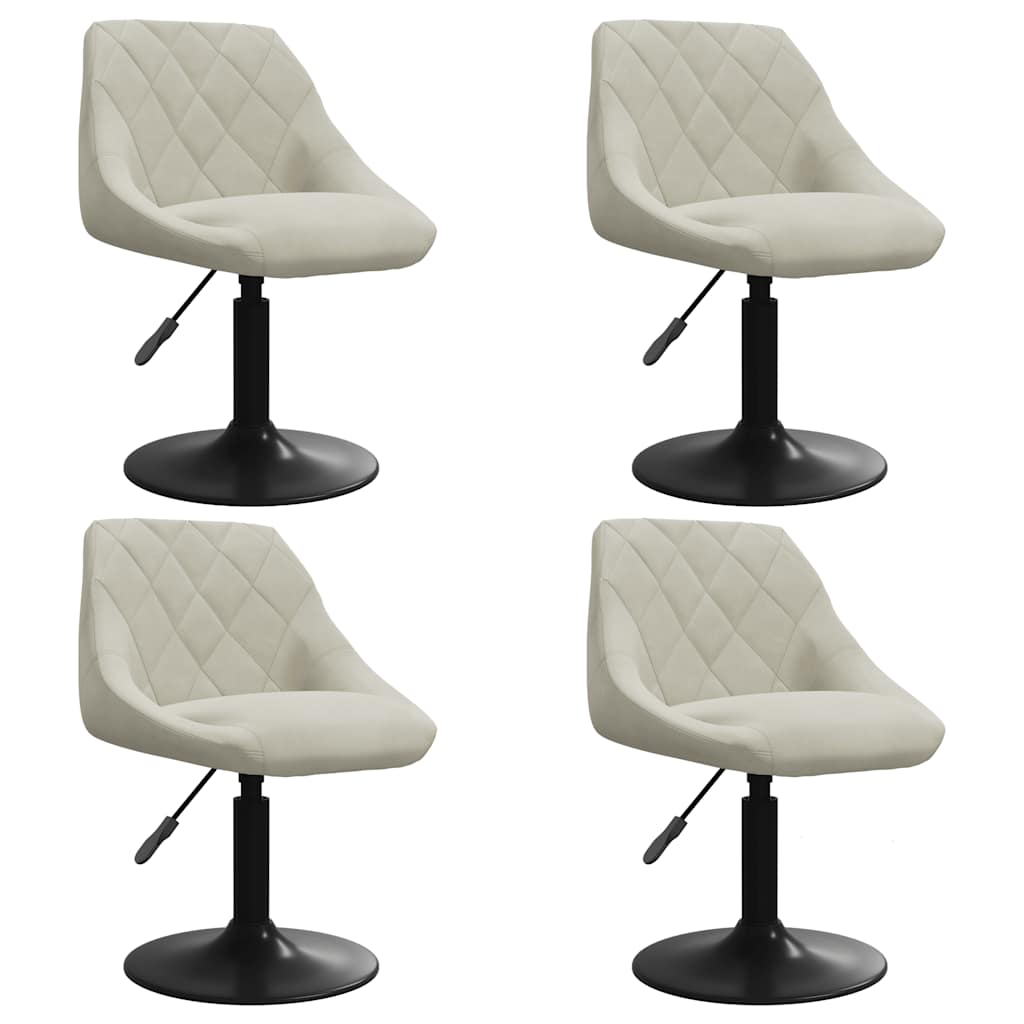 Eetkamerstoelen draaibaar 4 st fluweel crèmekleurig