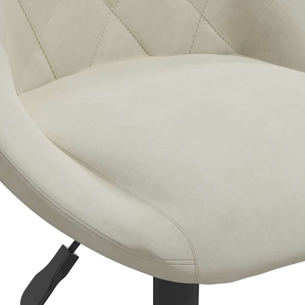 Eetkamerstoelen draaibaar 4 st fluweel crèmekleurig