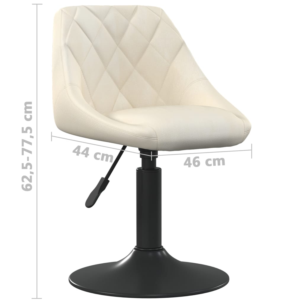 Eetkamerstoelen draaibaar 4 st fluweel crèmekleurig