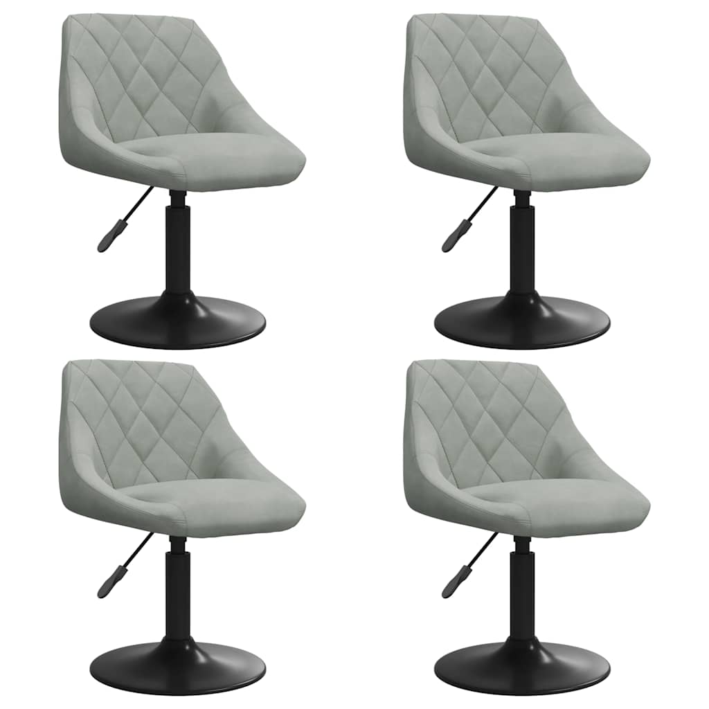 Eetkamerstoelen draaibaar 4 st fluweel lichtgrijs