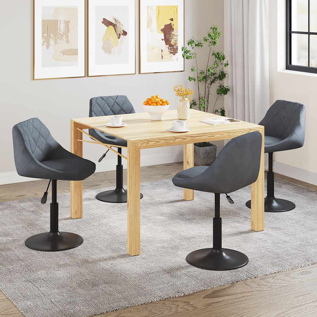 Eetkamerstoelen draaibaar 4 st fluweel donkergrijs