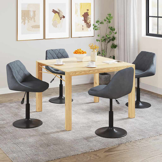 Eetkamerstoelen draaibaar 4 st fluweel donkergrijs