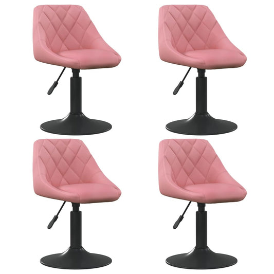 Eetkamerstoelen draaibaar 4 st fluweel roze