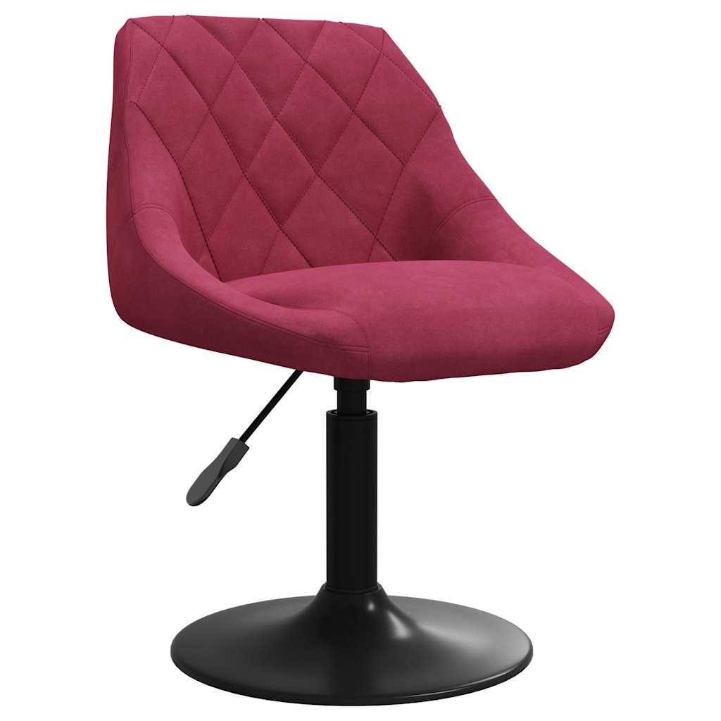 Eetkamerstoelen draaibaar 4 st fluweel wijnrood