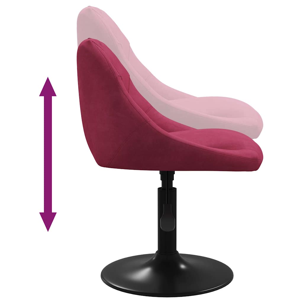 Eetkamerstoelen draaibaar 4 st fluweel wijnrood