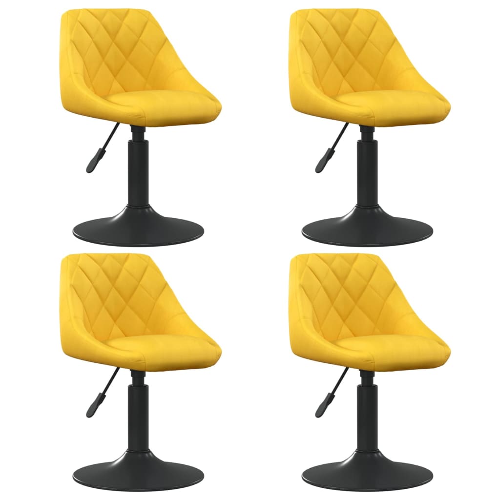 Eetkamerstoelen draaibaar 4 st fluweel mosterdgeel