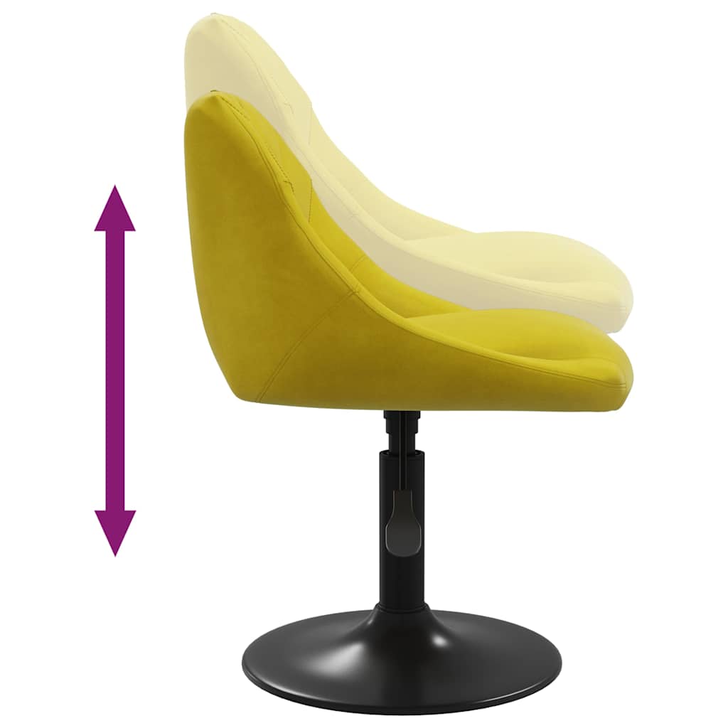 Eetkamerstoelen draaibaar 4 st fluweel mosterdgeel
