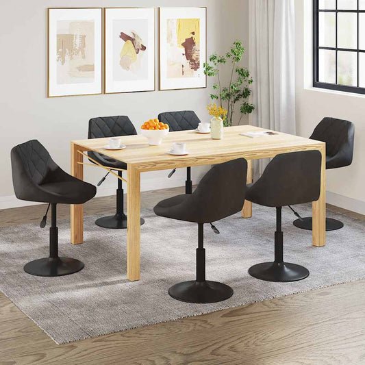 Eetkamerstoelen 6 st draaibaar fluweel zwart