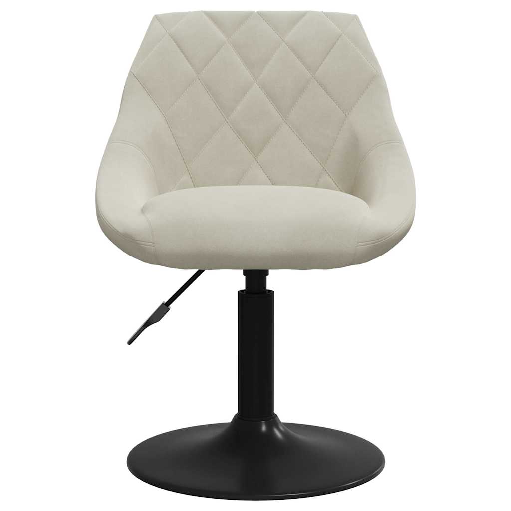 Eetkamerstoelen draaibaar 6 st fluweel crèmekleurig