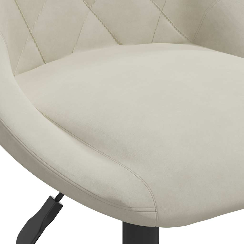 Eetkamerstoelen draaibaar 6 st fluweel crèmekleurig