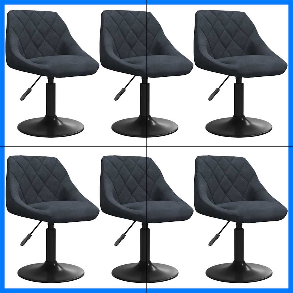 Eetkamerstoelen draaibaar 6 st fluweel donkergrijs