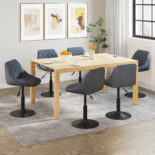 Eetkamerstoelen draaibaar 6 st fluweel donkergrijs