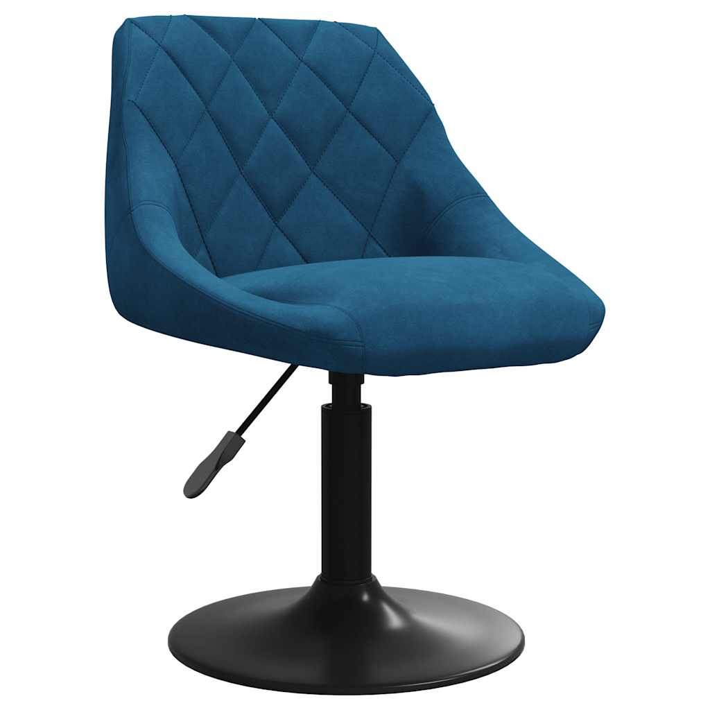 Eetkamerstoelen draaibaar 6 st fluweel blauw