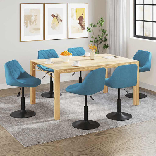 Eetkamerstoelen draaibaar 6 st fluweel blauw