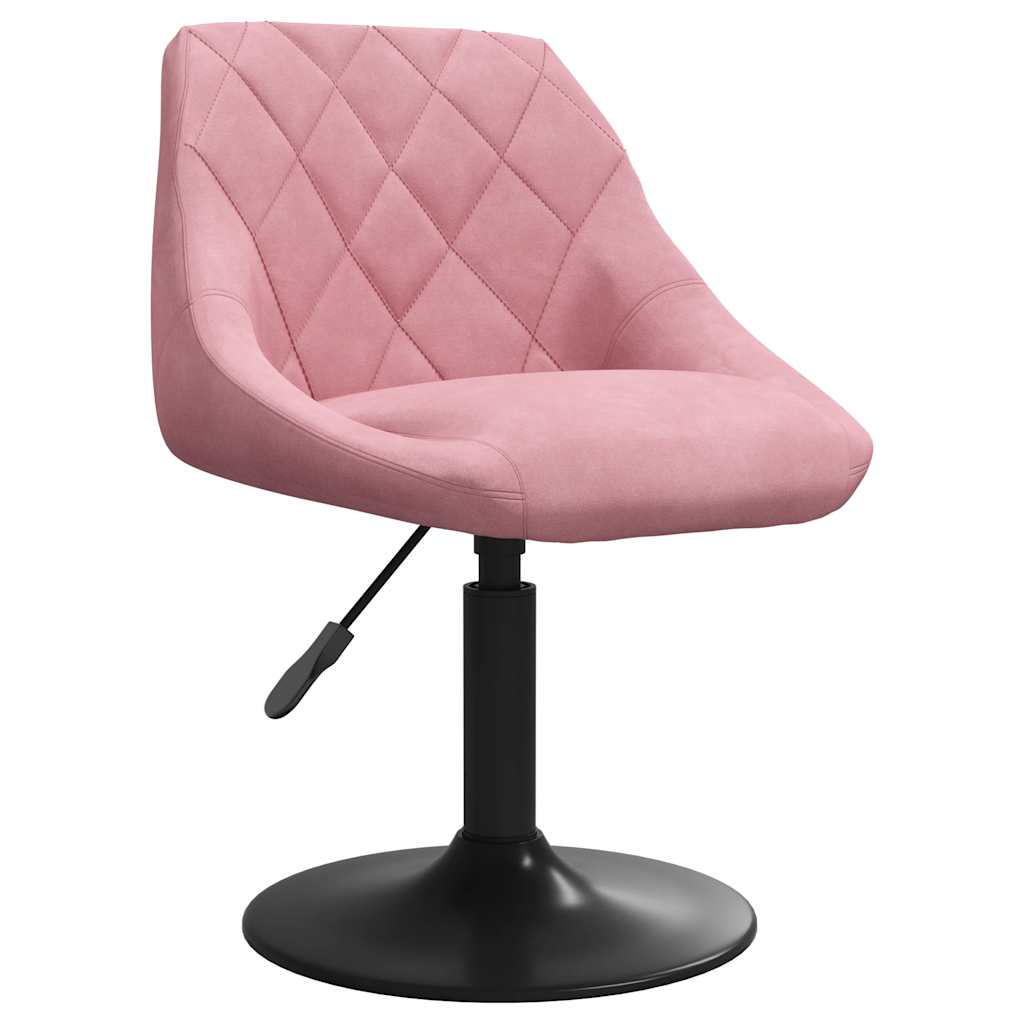Eetkamerstoelen draaibaar 6 st fluweel roze