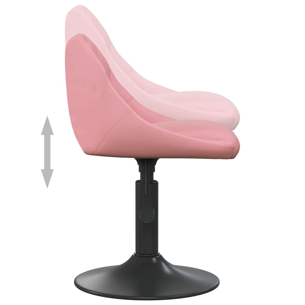 Eetkamerstoelen draaibaar 6 st fluweel roze