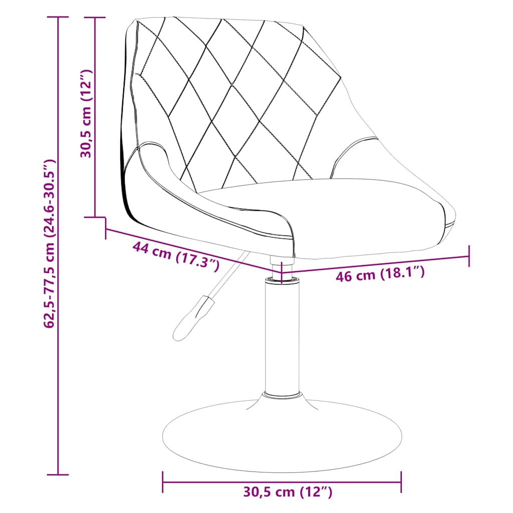 Eetkamerstoelen draaibaar 6 st fluweel roze