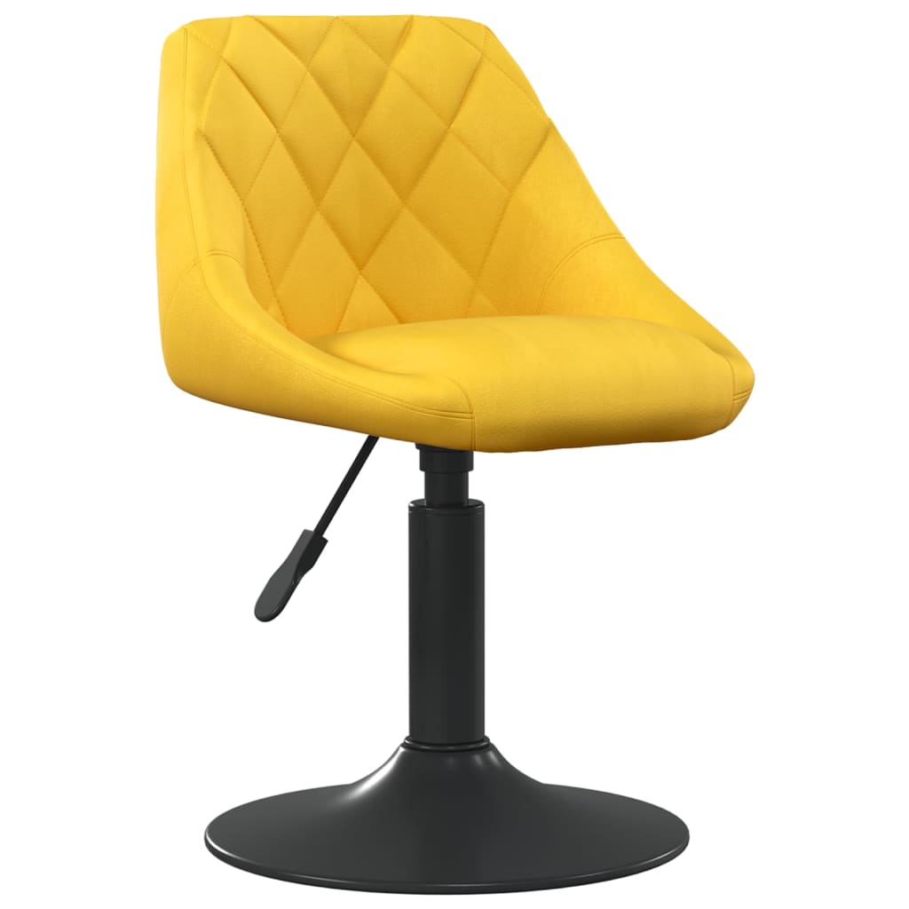 Eetkamerstoelen draaibaar 6 st fluweel mosterdgeel