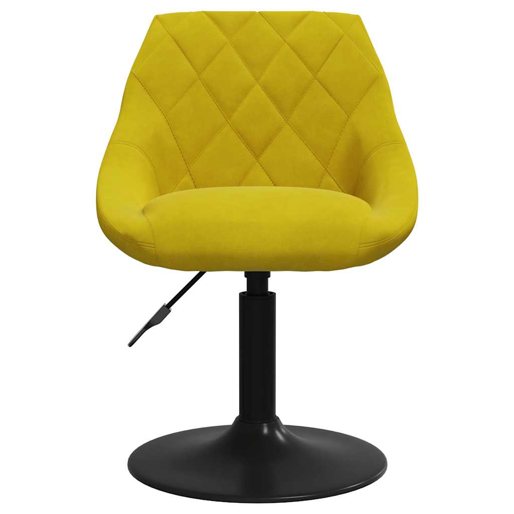 Eetkamerstoelen draaibaar 6 st fluweel mosterdgeel