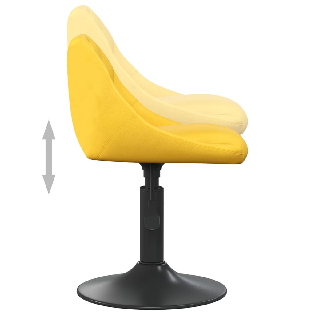 Eetkamerstoelen draaibaar 6 st fluweel mosterdgeel