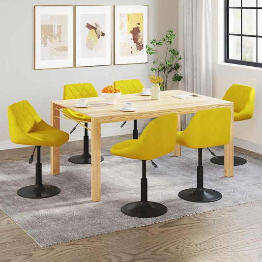 Eetkamerstoelen draaibaar 6 st fluweel mosterdgeel