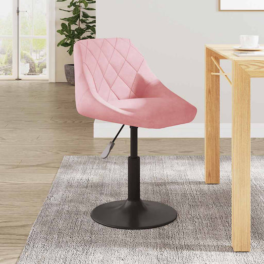 Eetkamerstoel fluweel roze