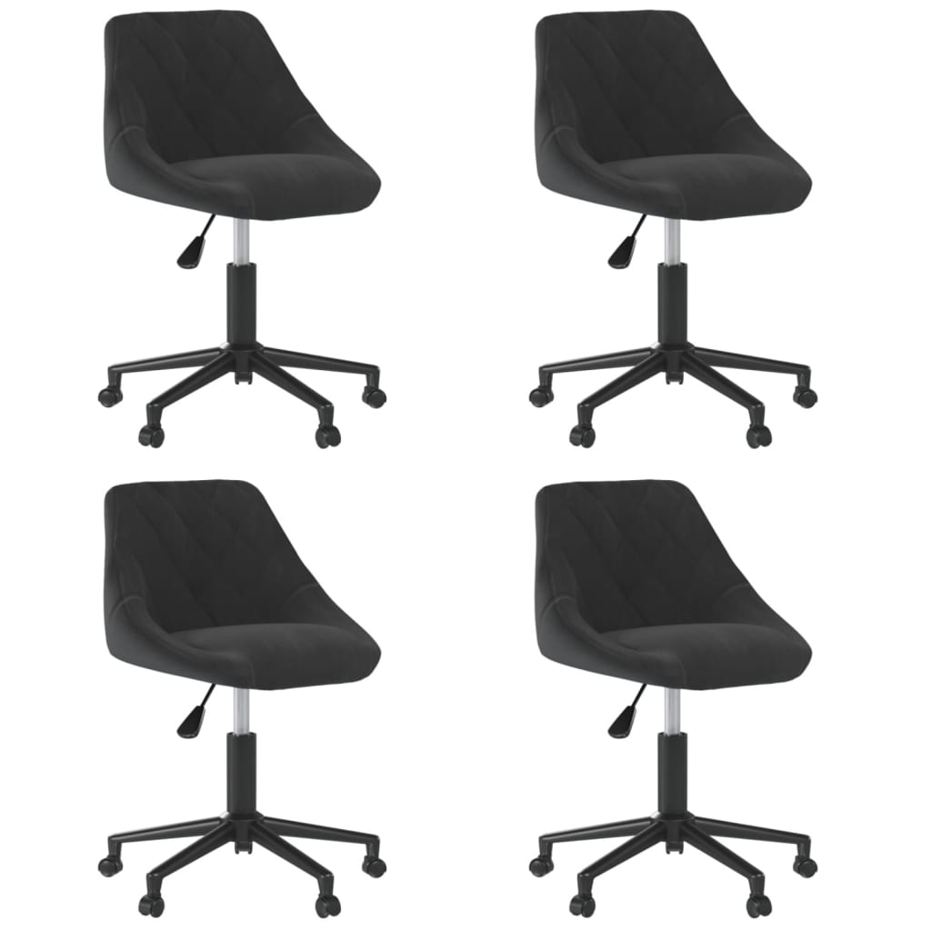 Eetkamerstoelen draaibaar 4 st fluweel zwart