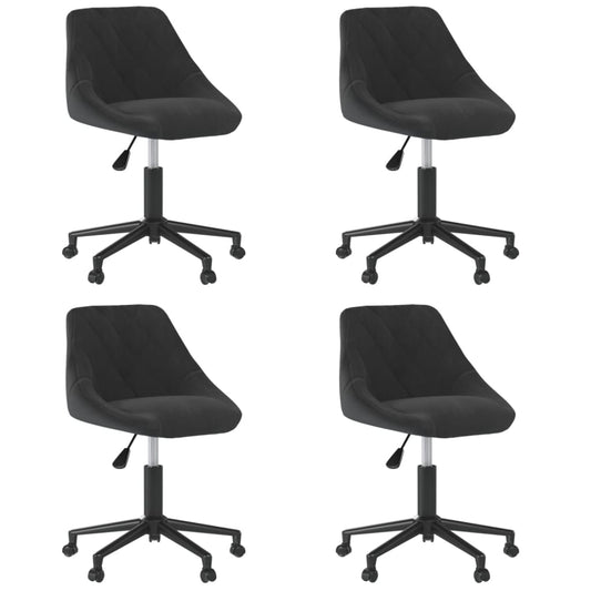 Eetkamerstoelen draaibaar 4 st fluweel zwart