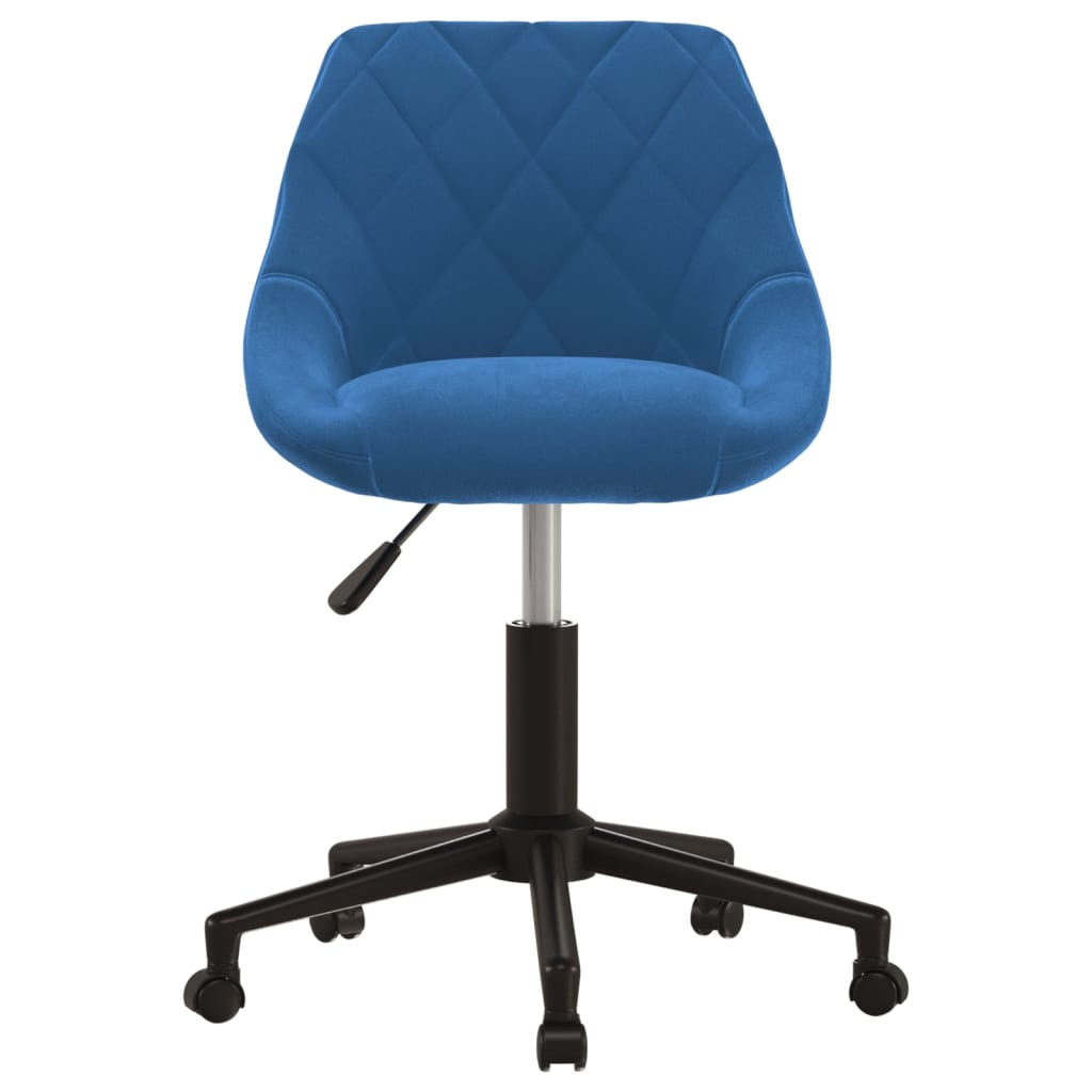 Eetkamerstoel draaibaar fluweel blauw