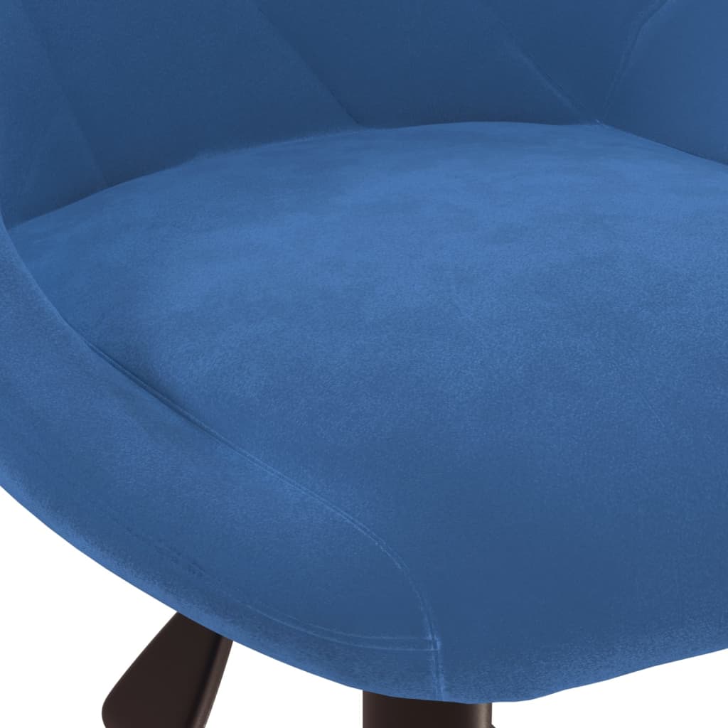 Eetkamerstoel draaibaar fluweel blauw