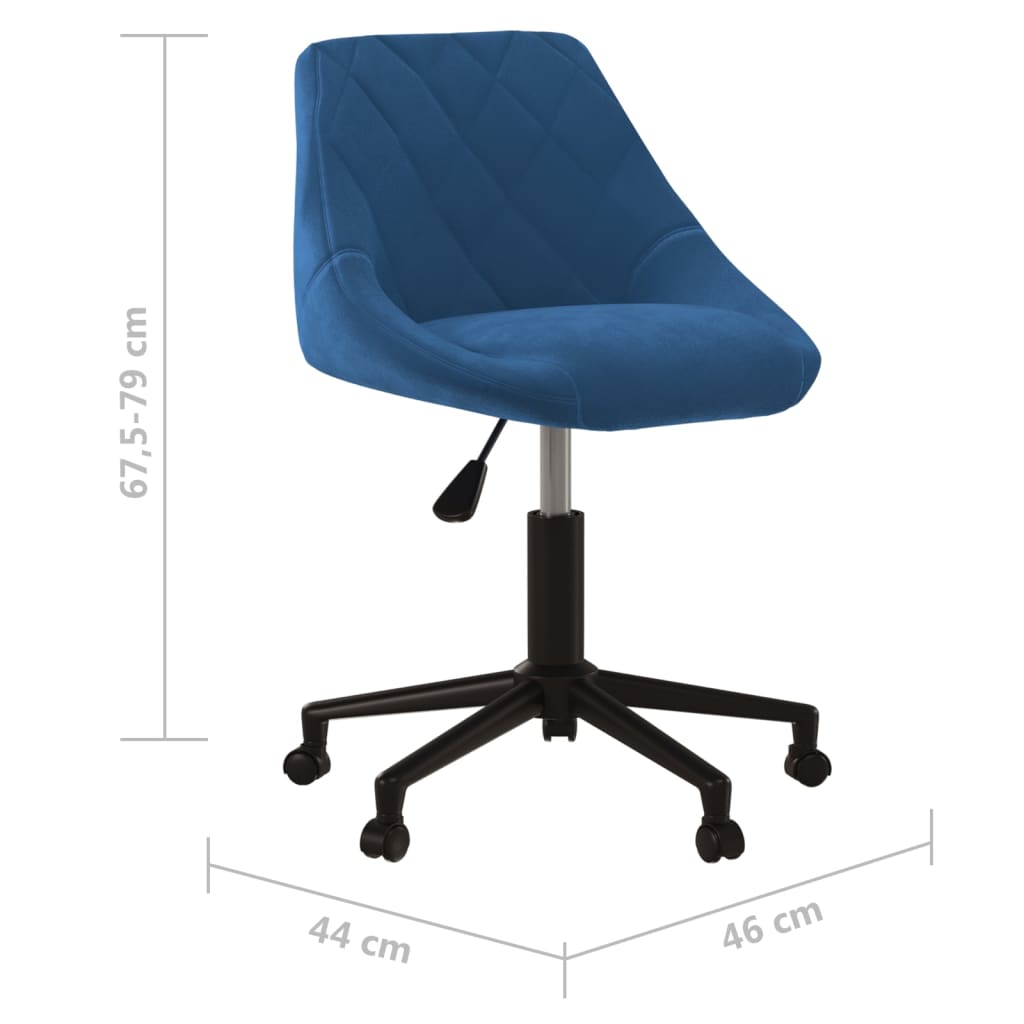 Eetkamerstoel draaibaar fluweel blauw