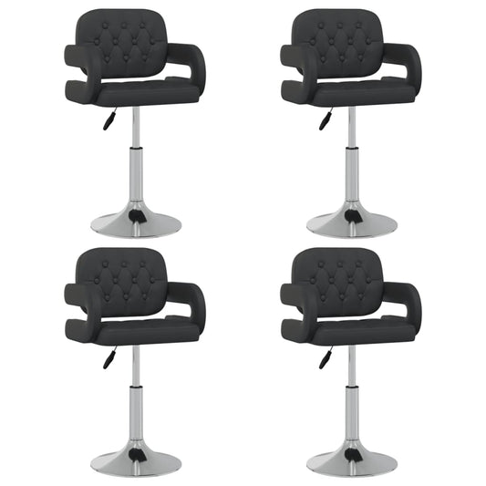 Eetkamerstoelen draaibaar 4 st kunstleer zwart