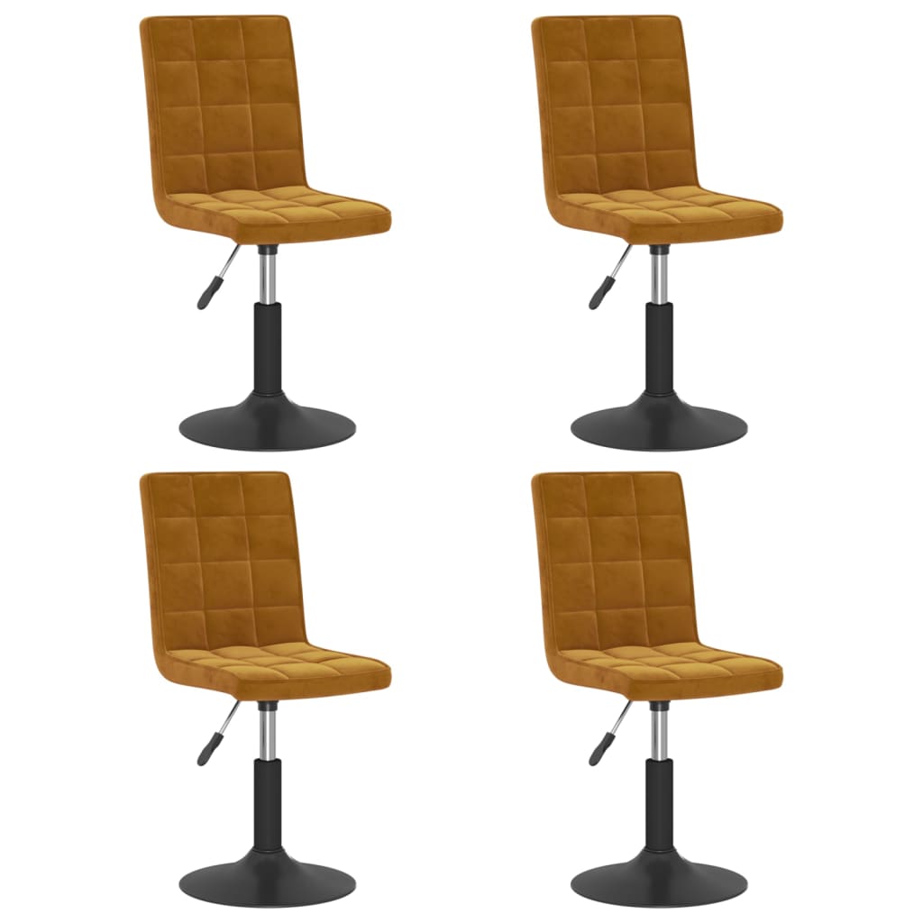 Eetkamerstoelen draaibaar 4 st fluweel bruin