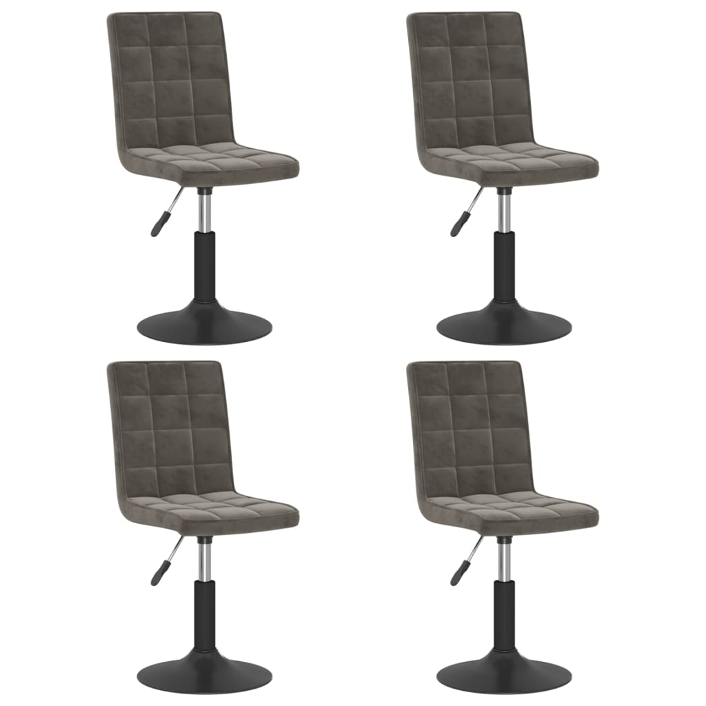 Eetkamerstoelen draaibaar 4 st fluweel donkergrijs