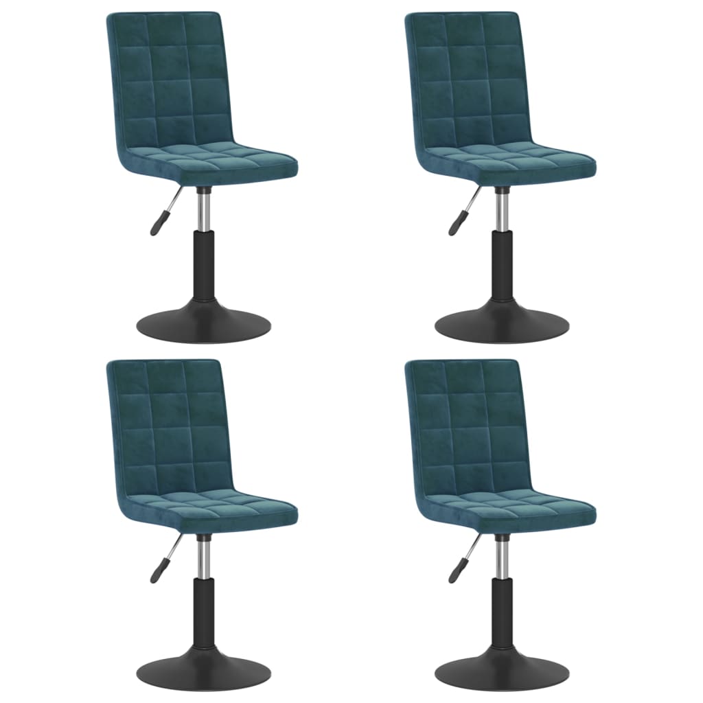 Eetkamerstoelen draaibaar 4 st fluweel blauw