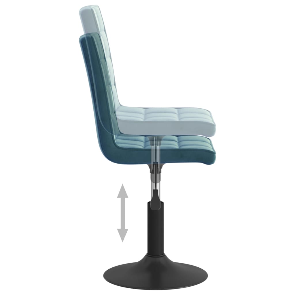 Eetkamerstoelen draaibaar 4 st fluweel blauw